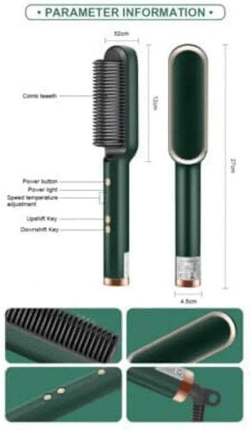 Green Hair Comb for Straight & Curly Hair